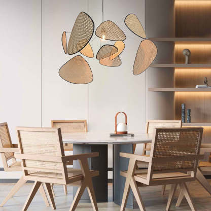 Japanese Rattan Hanging Light Retro Light Fixture-labpiecesign