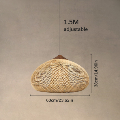 Japanese Style Wabi-sabi Style Rattan Drum Lamp-labpiecesign