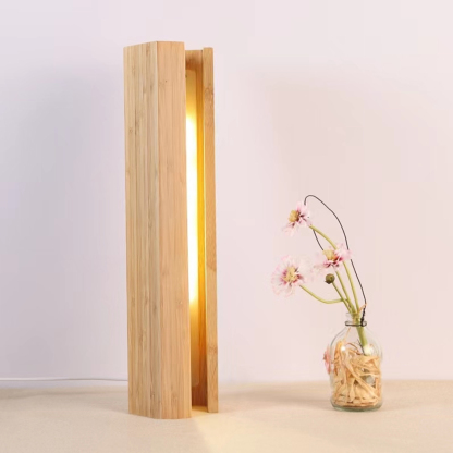 Retro Wood Pentagonal Led Table Lamp With USB For Bedroom-labpiecesign