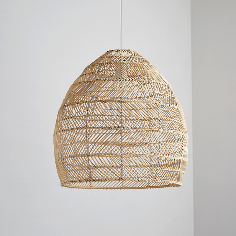 Handmade Rattan Lamp BELL Wicker Lamp Boho Style Lampshade Pendant Lamp-labpiecesign