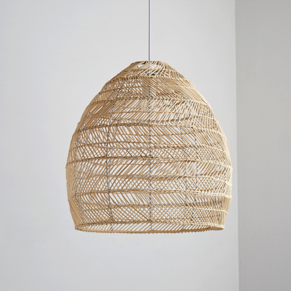 Handmade Rattan Lamp BELL Wicker Lamp Boho Style Lampshade Pendant Lamp-labpiecesign