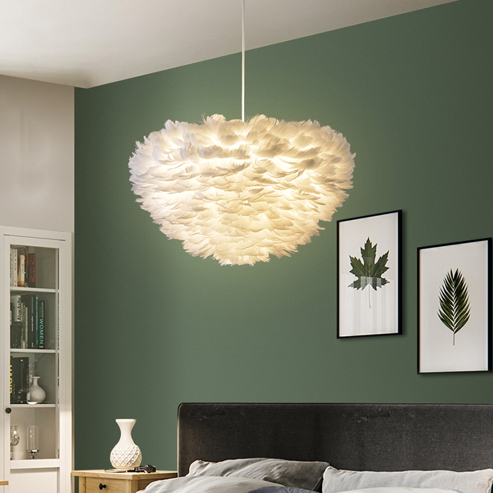 Nordic Design Feather Pendant Lights Lighting Fixture For Bedroom