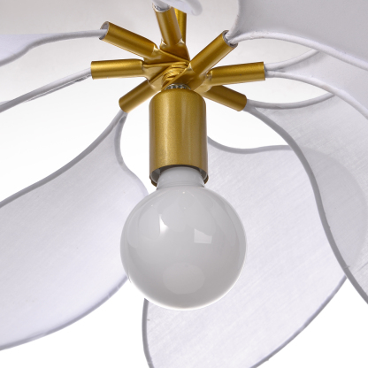 Flower suspension 14 petals linen and rattan - linen and rattan flower chandelier-labpiecesign