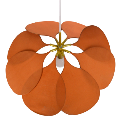 Flower suspension 14 petals linen and rattan - linen and rattan flower chandelier-labpiecesign