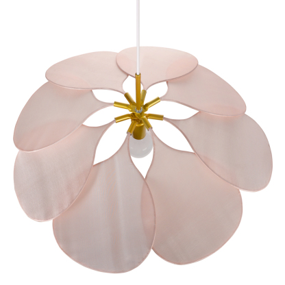 Flower suspension 14 petals linen and rattan - linen and rattan flower chandelier-labpiecesign
