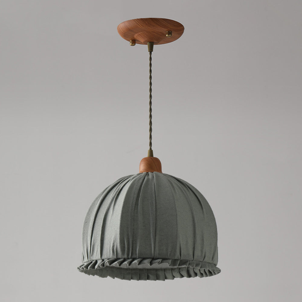  American Pastoral Style Linen Cotton Pendant Light