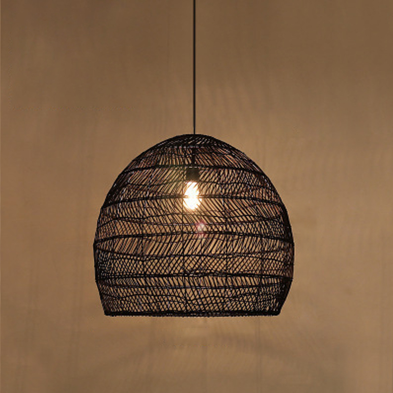 Handmade Rattan Lamp BELL Wicker Lamp Boho Style Lampshade Pendant Lamp-labpiecesign