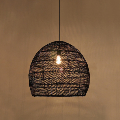 Handmade Rattan Lamp BELL Wicker Lamp Boho Style Lampshade Pendant Lamp-labpiecesign