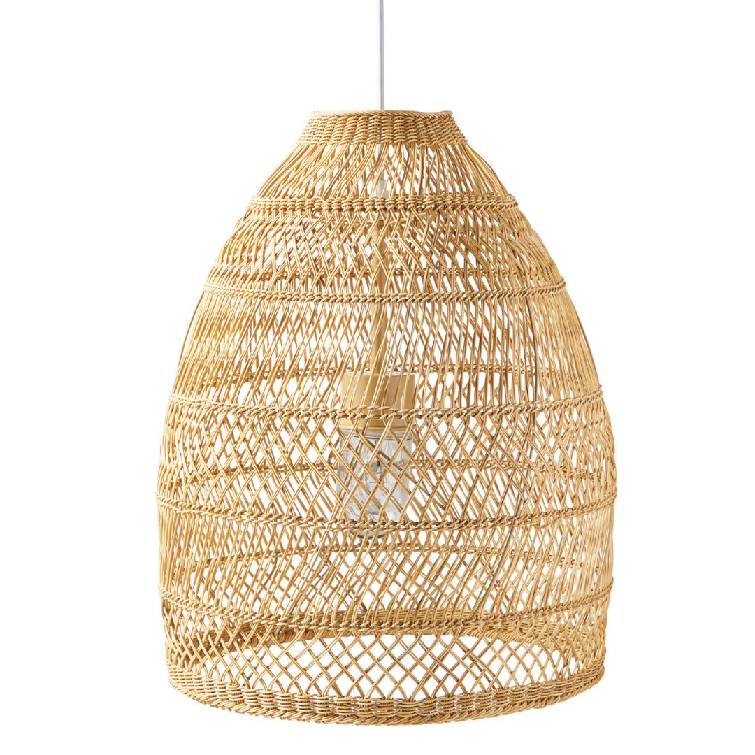 Rattan Bell Pendant Light Open-weave Design