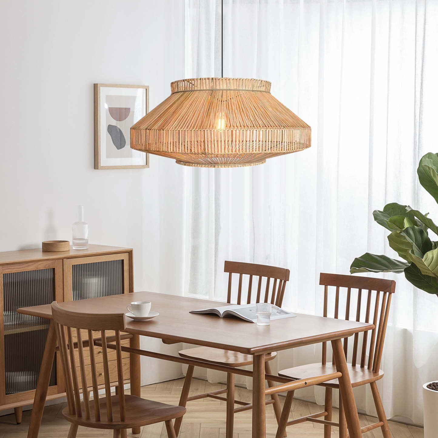Handwoven Creative Rattan Pendant Light Nordic Wicker Lamp Shade