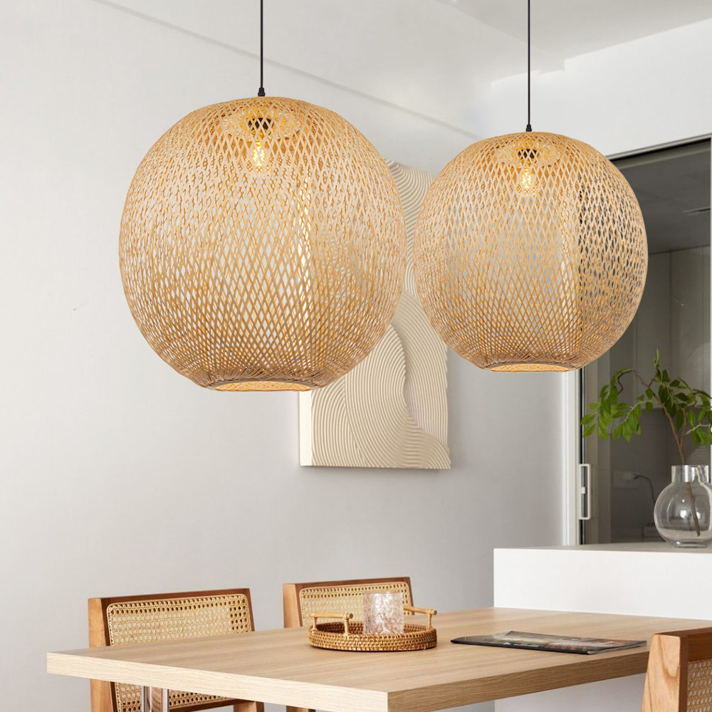 Bamboo Woven Chandeliers Decorative Pendant Lampshades