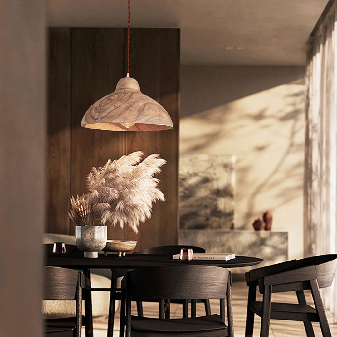 Japanese modern minimalist dining table bar wooden pendant lamp solid wood lamp-labpiecesign
