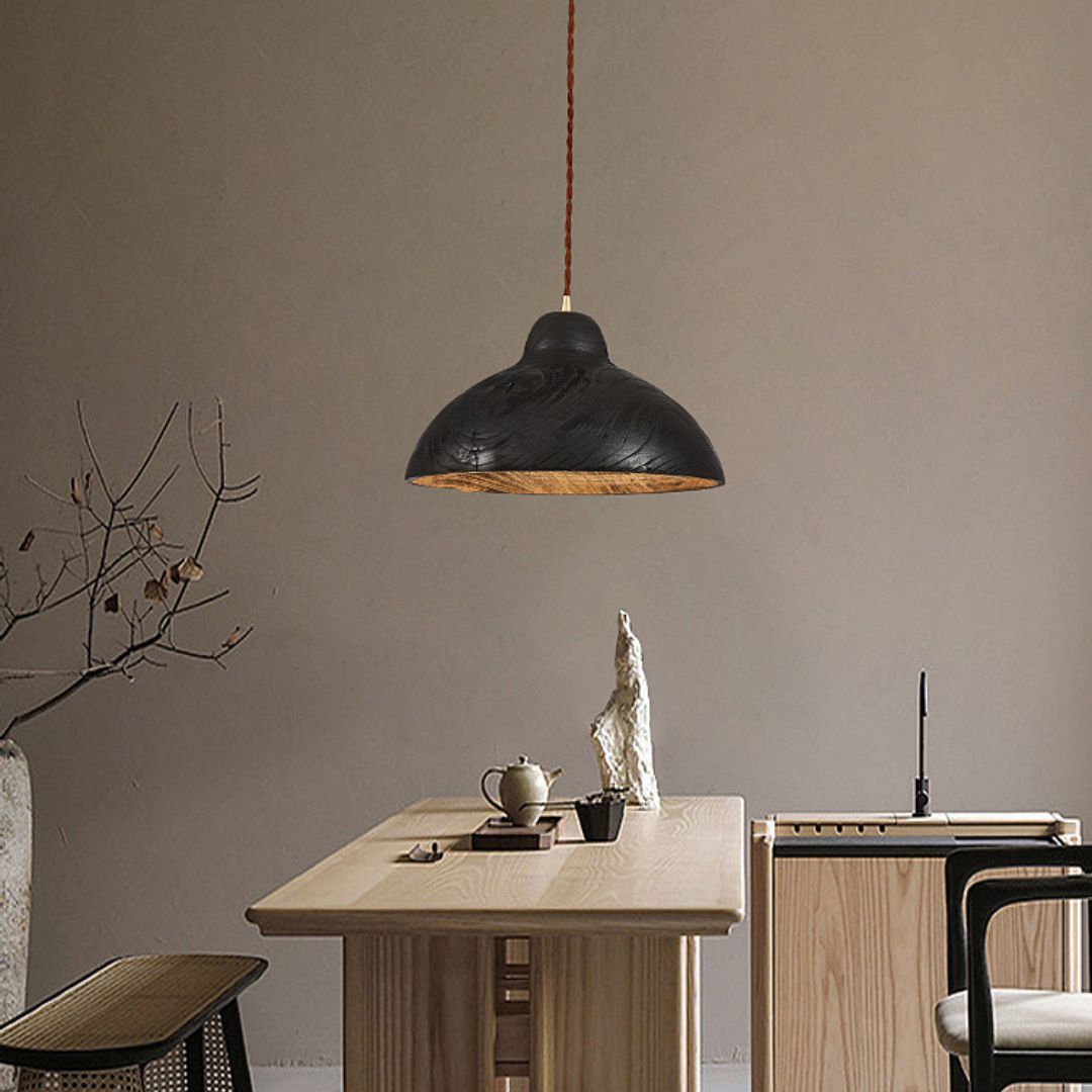 Japanese modern minimalist dining table bar wooden pendant lamp solid wood lamp-labpiecesign