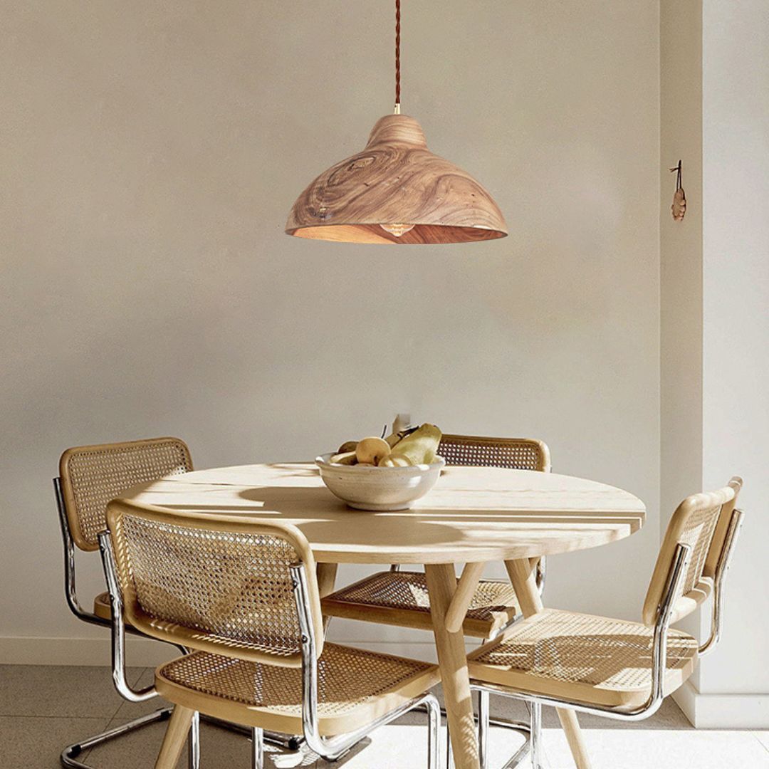 Japanese modern minimalist dining table bar wooden pendant lamp solid wood lamp-labpiecesign