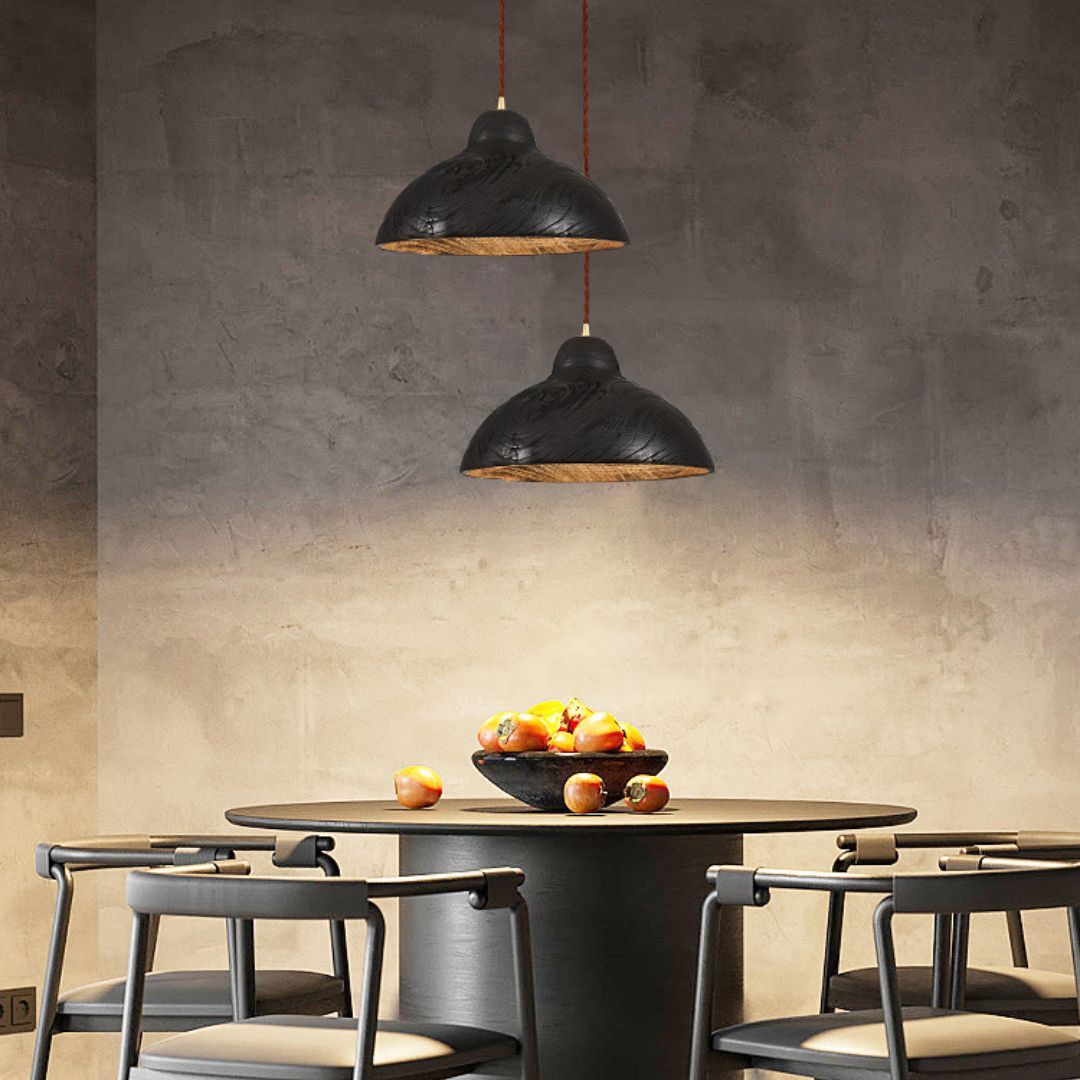 Japanese modern minimalist dining table bar wooden pendant lamp solid wood lamp-labpiecesign