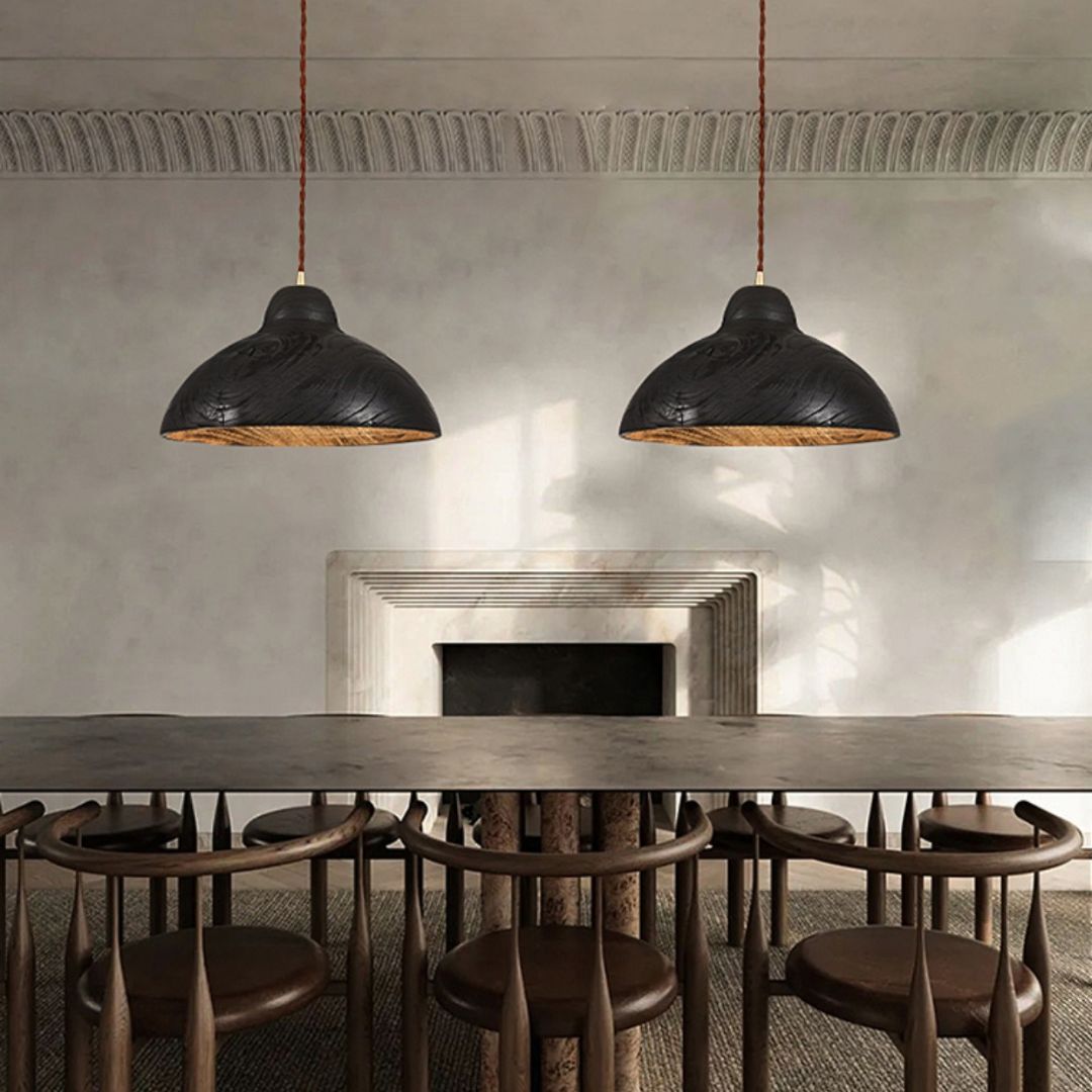 Japanese modern minimalist dining table bar wooden pendant lamp solid wood lamp-labpiecesign