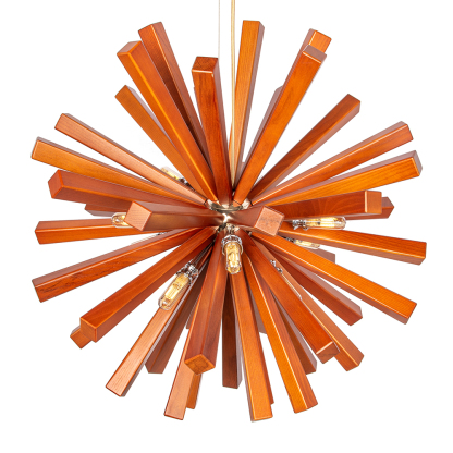 Nordic Creative Wooden Chandelier Flower-Shaped Dandelion Pendants Lights-labpiecesign