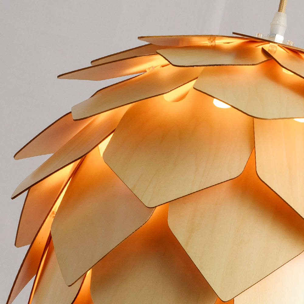 Wood Pine Cone DIY Pendant ceiling Light