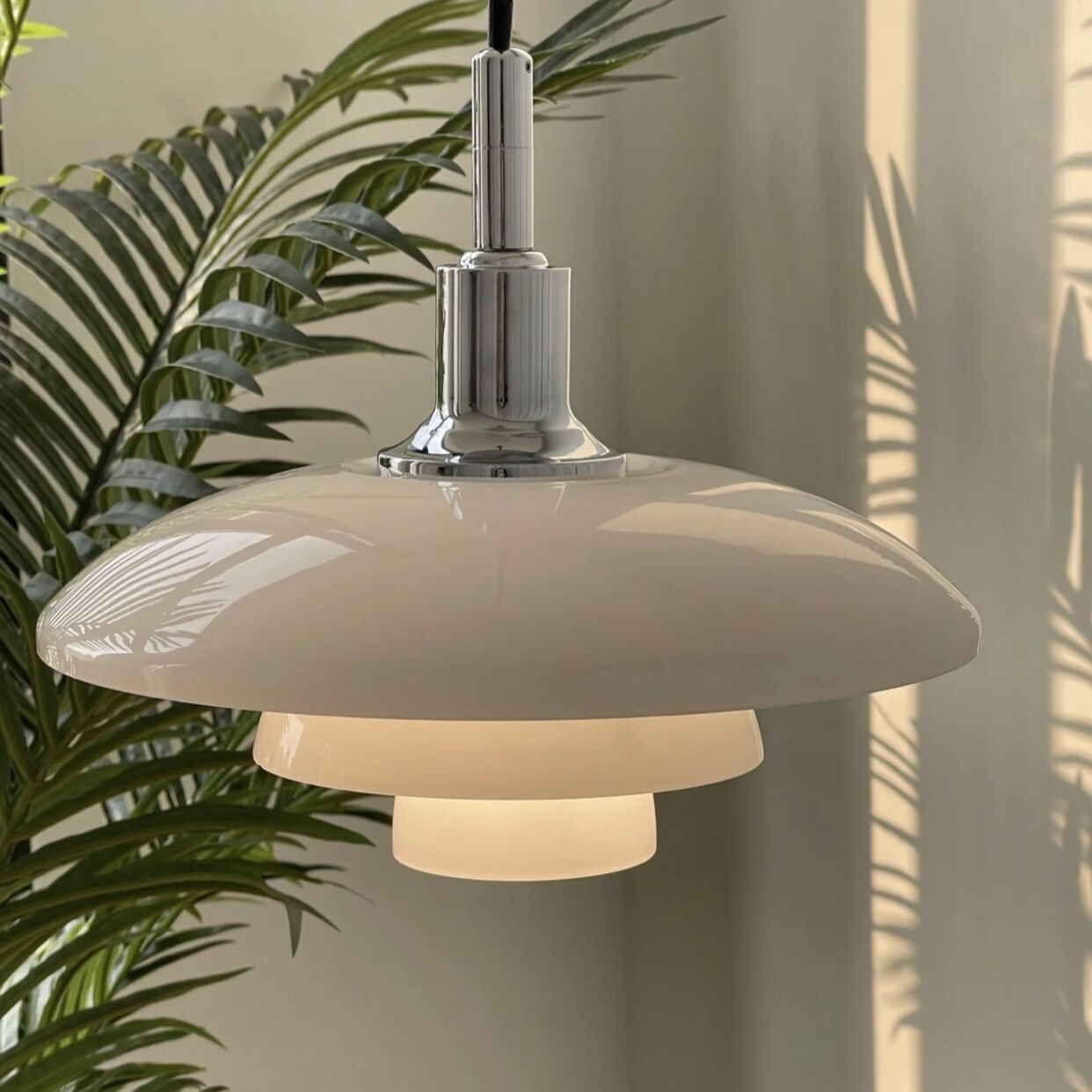 Danish Designer PH3/2 Glass Chandelier