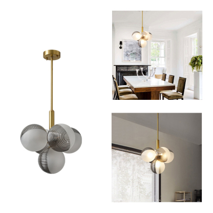 Nordic Luxury Glass Bubble Chandelier Simple High-end Copper Metal Pendant Light-labpiecesign
