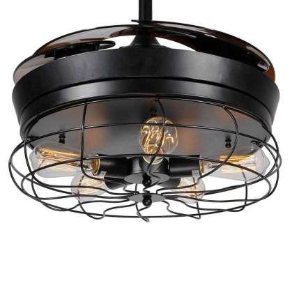 Led ceiling fan decorative retractable remote control ceiling fan with light-labpiecesign