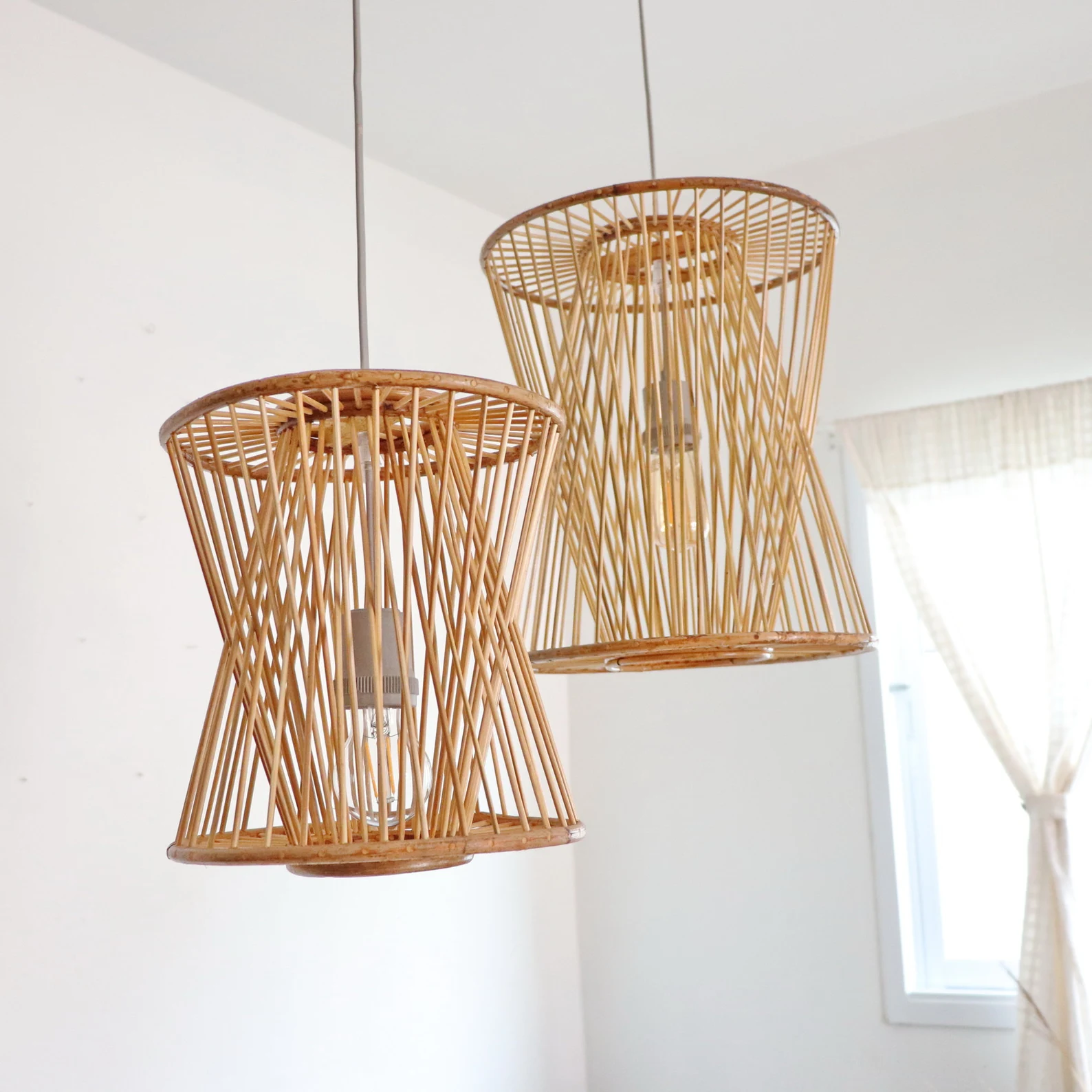 Handwoven Wicker Bamboo Lamp Basket Pendant lighting
