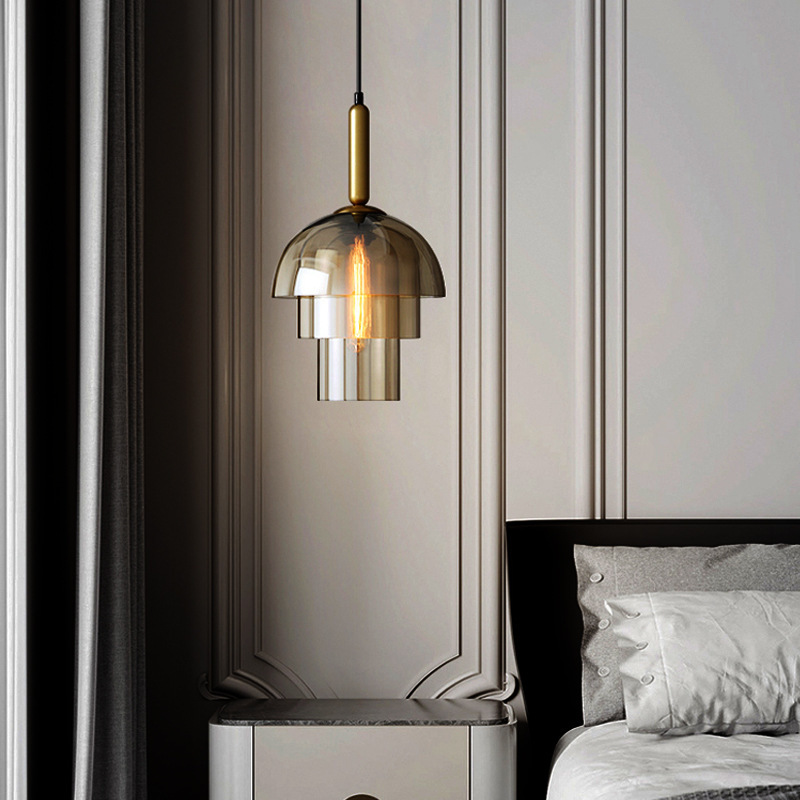 American Minimalist Bar Candelier Modern Light Luxury Glass Chandelier-labpiecesign