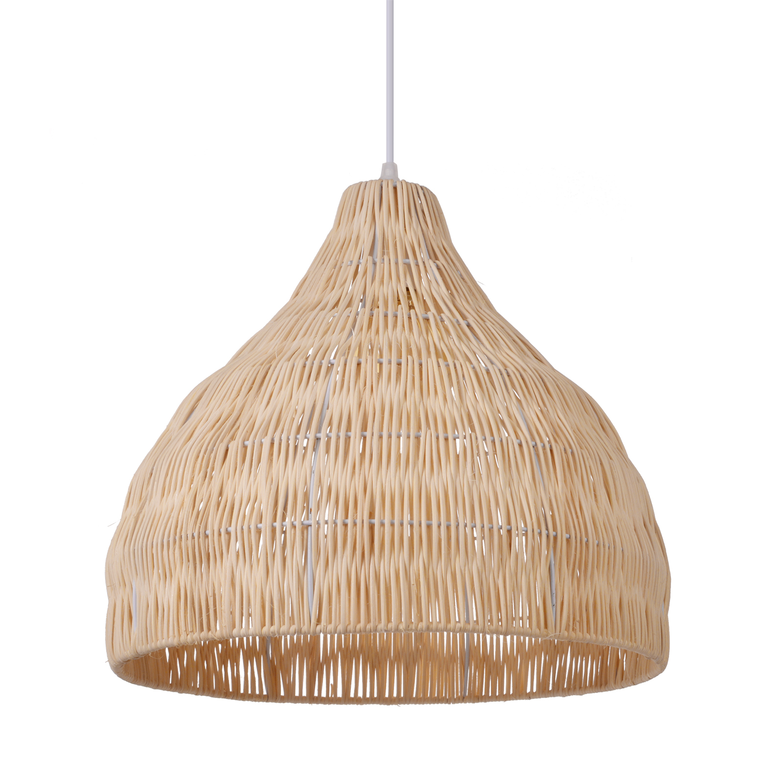 Wabi sabi Rattan Umbrella Shape Woven Pendant Light Lampshade-labpiecesign