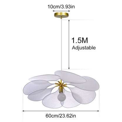 Flower suspension 14 petals linen and rattan - linen and rattan flower chandelier-labpiecesign