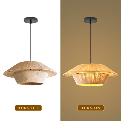 Wabi-Sabi Style Japanese Retro Hemp Rope Pendant Light-labpiecesign