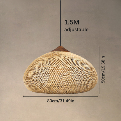 Japanese Style Wabi-sabi Style Rattan Drum Lamp-labpiecesign