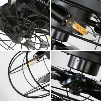  21-Inch Indoor Vintage Iron Remote Control Ceiling Fan Light-labpiecesign