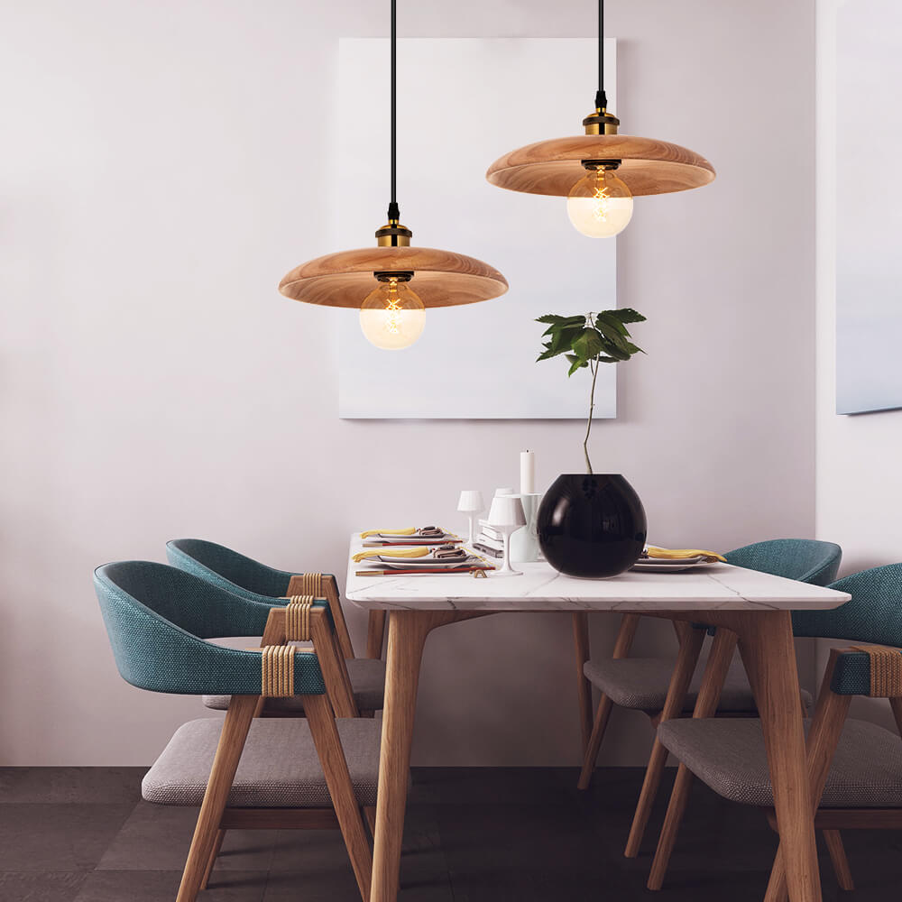 Nordic Wood Pendant Light Retro Lamp Creative Solid Wood chandelier