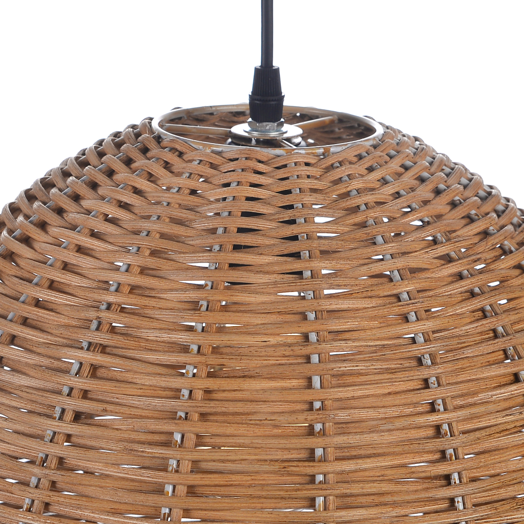 Boho Round Basket Handemade Bamboo Pendant Light