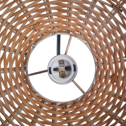 Boho Round Basket Handemade Bamboo Pendant Light-labpiecesign