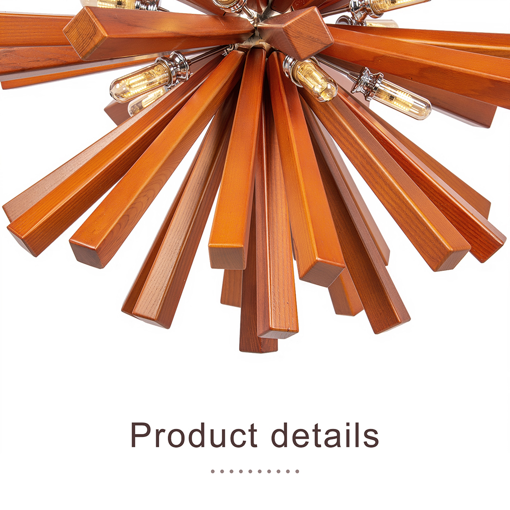 Nordic Creative Wooden Chandelier Flower-Shaped Dandelion Pendants Lights-labpiecesign