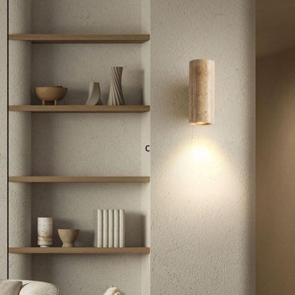Japanese Wabi-sabi Style Yellow Cave Stone LED Wall Light-labpiecesign