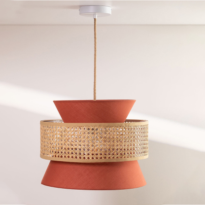 Home Decor Creative Orange Retro Rattan Pendant Light-labpiecesign