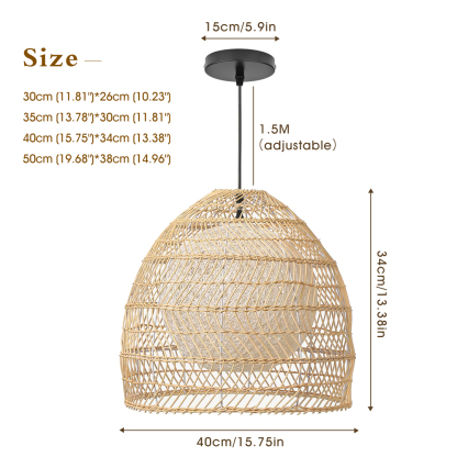 Luminaria Rattan Basket Pendant Light Romantic Rattan Chandelier-labpiecesign