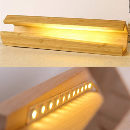 Retro Wood Pentagonal Led Table Lamp With USB For Bedroom-labpiecesign
