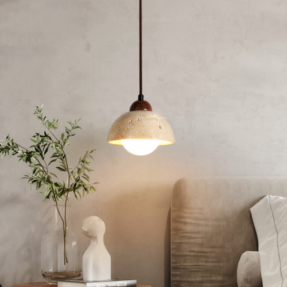 Yellow Hole Stone Japanese Style Wabi-Sabi Style Bedroom Bedside Chandelier-labpiecesign