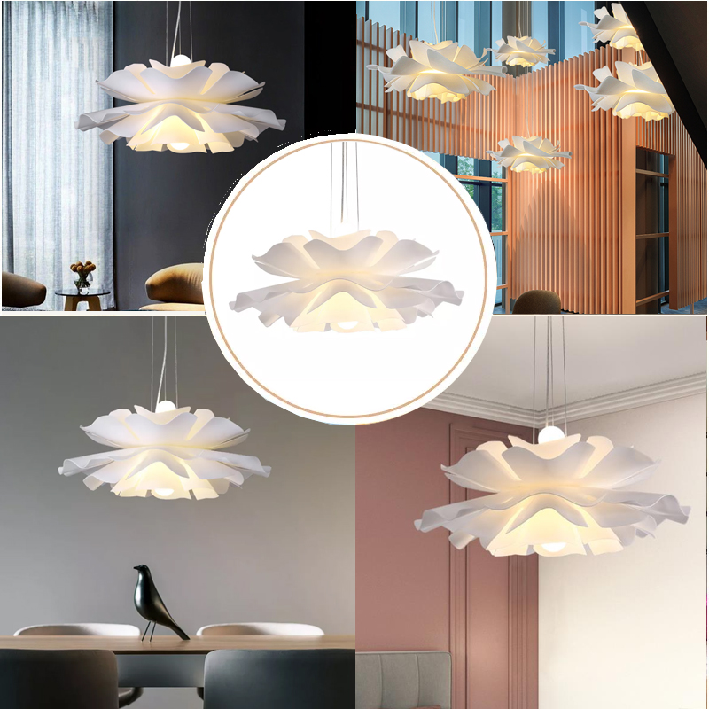 Nordic Simple White Flower Shape Ceiling Light