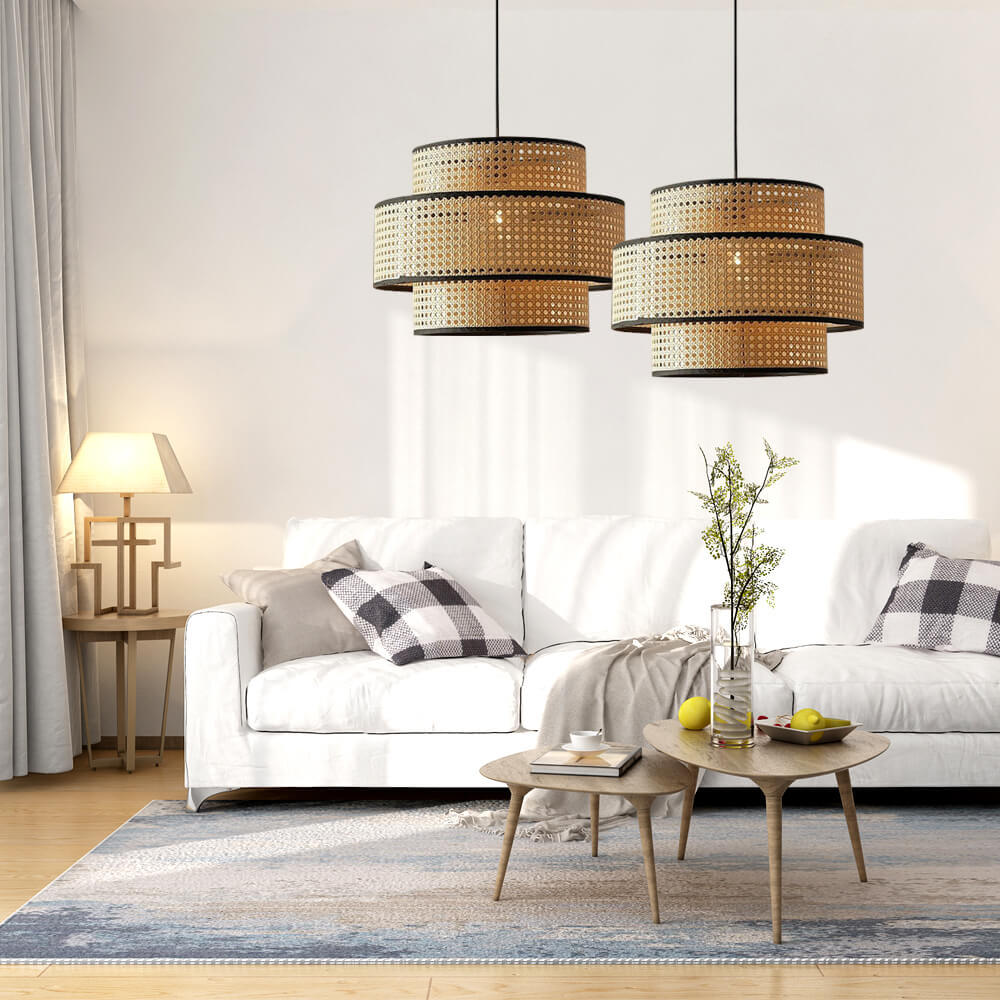 Creative Rattan Weaving Lamps Hanging Lampshade