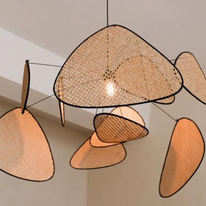 Japanese Rattan Hanging Light Retro Light Fixture-labpiecesign