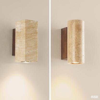 Japanese Wabi-sabi Style Yellow Cave Stone LED Wall Light-labpiecesign