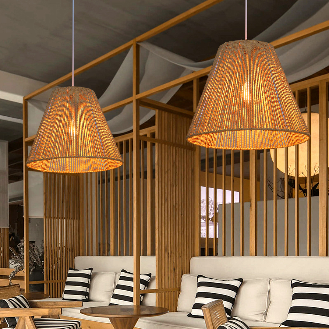 Bohemian Style Hemp Rope Pendant Light For Kitchen-labpiecesign