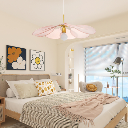 Flower suspension 14 petals linen and rattan - linen and rattan flower chandelier-labpiecesign