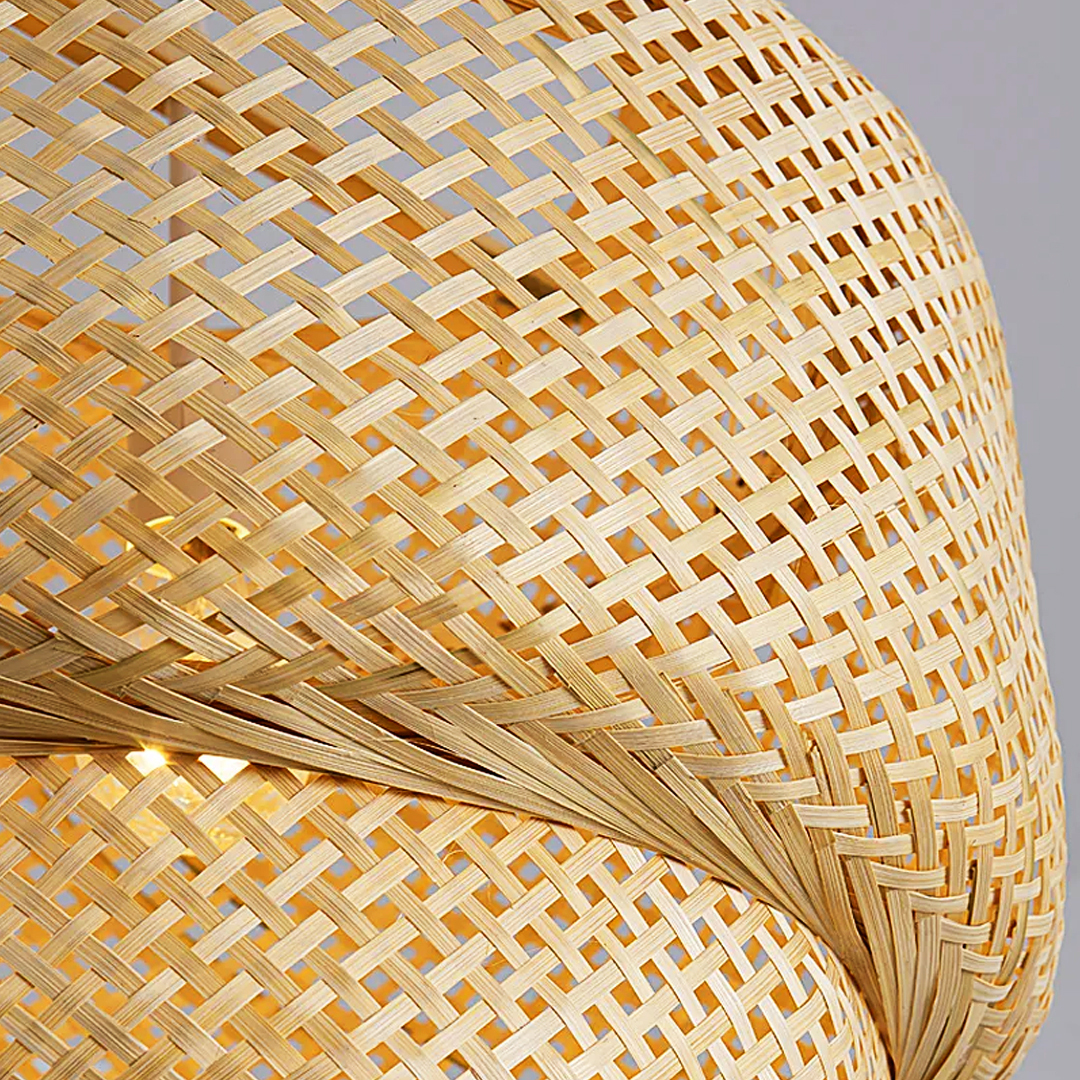 Tiered bamboo pendant light shade vintage diy lighting shade store
