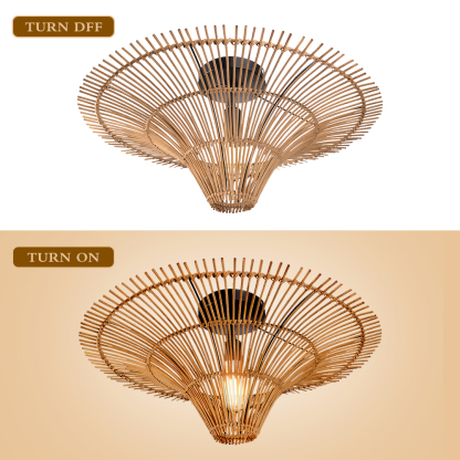 Wabi-sabi Japanese style  Pendant Light Rattan Ceiling Lampshade-labpiecesign