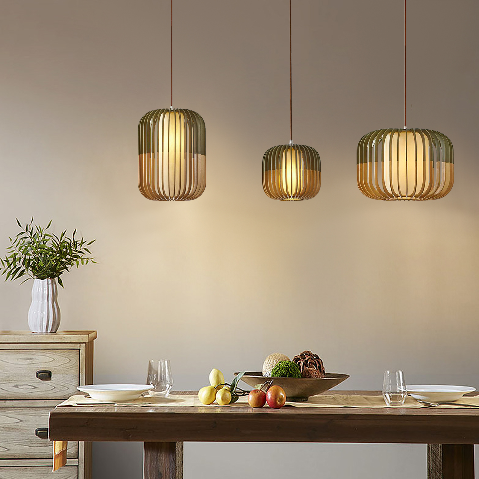 Natural Spectrum Colorful Wood Pendant Lamp-labpiecesign